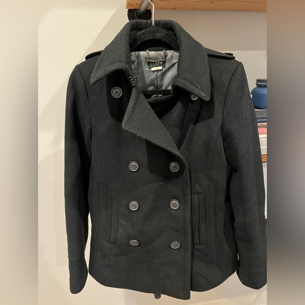 Jcrew wool insulated pea coat, size medium